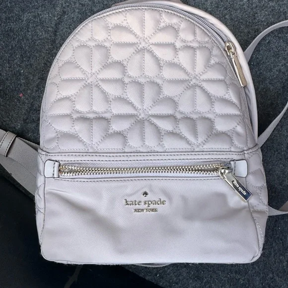 kate spade | Bags | Kate Spade Gray Quilted Backpack Used  display picture 3